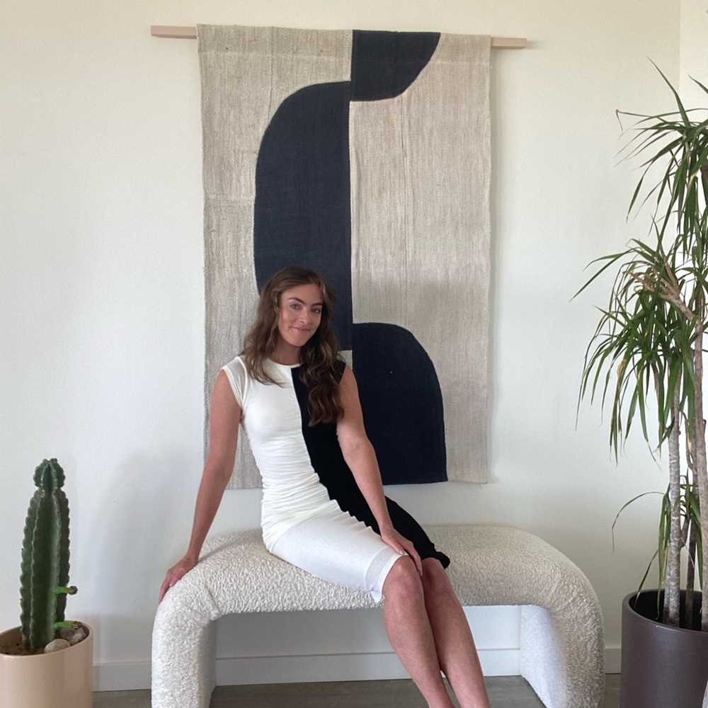 ‘21 Black and white Paloma Wool Midi Dress. Worn only once.